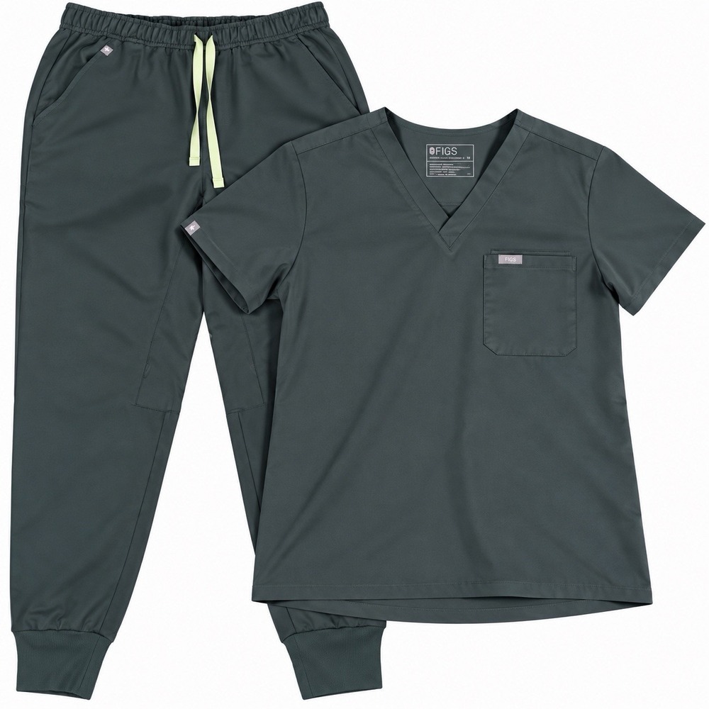 figs scrub set Mens tansen jogger pants (L Short) / leon top (L) Graphite Gray